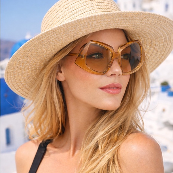 Vintage Jacques Fath Sunglasses Oversized New Old Stock Mod Retro Style Sunnies - Picture 2 of 11